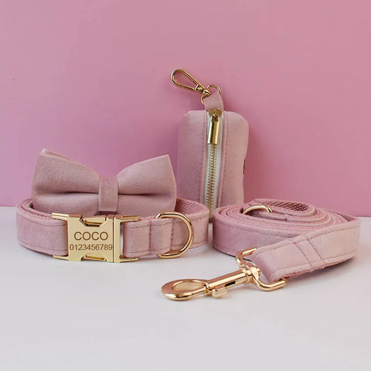 Light Pink Dog Collar Set